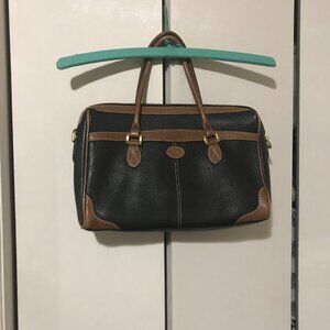 Liz Claiborne Ladies Black And Brown Leather Hand Bag/Purse